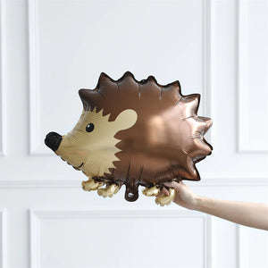22 Inch Brown Woodland Hedgehog Animal Shaped Foil Balloon - Jungle Animal / Woodland Animal Themed Party Decorations