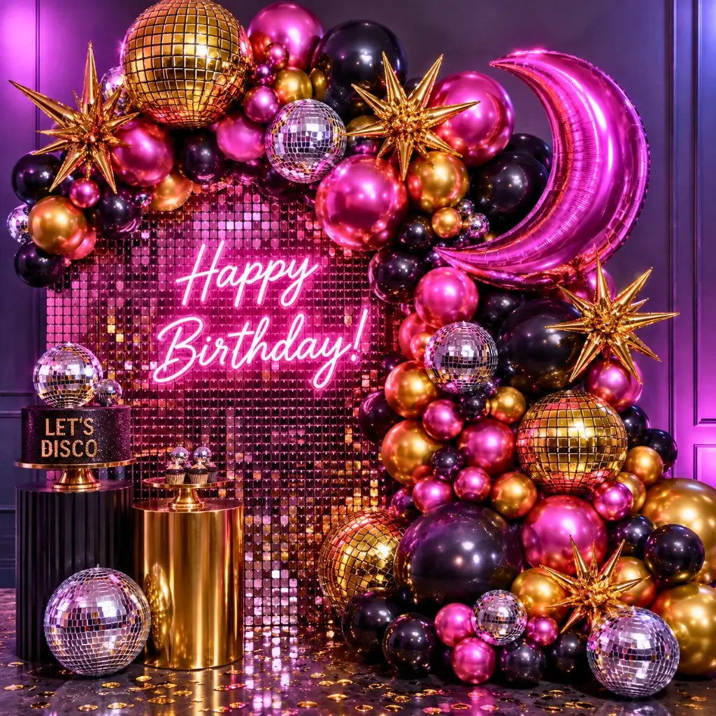 22-inch Metallic Gold Disco Ball ORBZ Foil Balloon garland