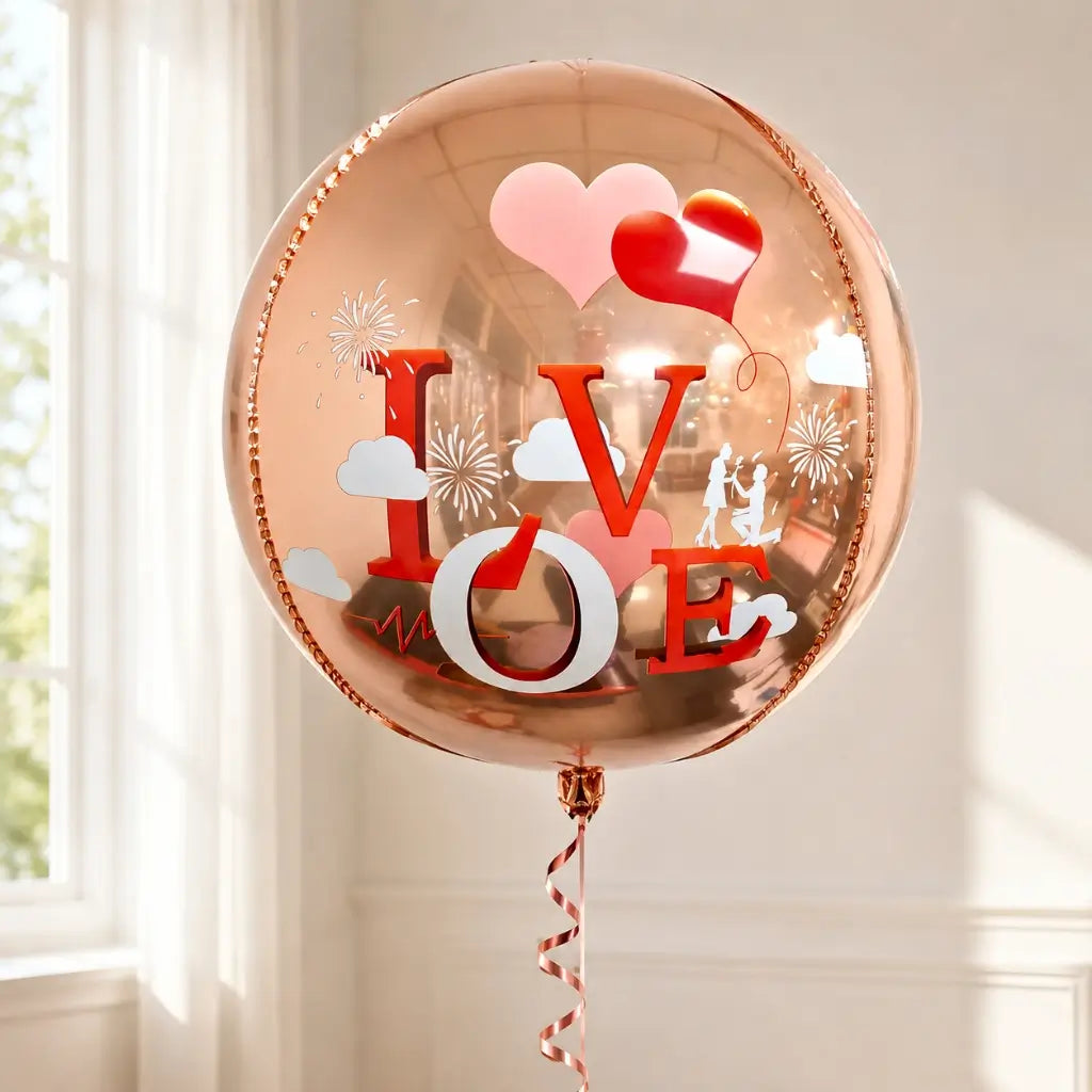 22 Inch Jumbo 3D ORBZ Rose Gold Love Valentines Day Foil Balloon