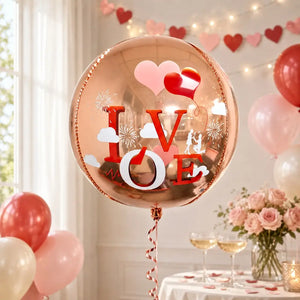 22 Inch Jumbo 3D ORBZ Rose Gold Love Valentines Day Foil Balloon