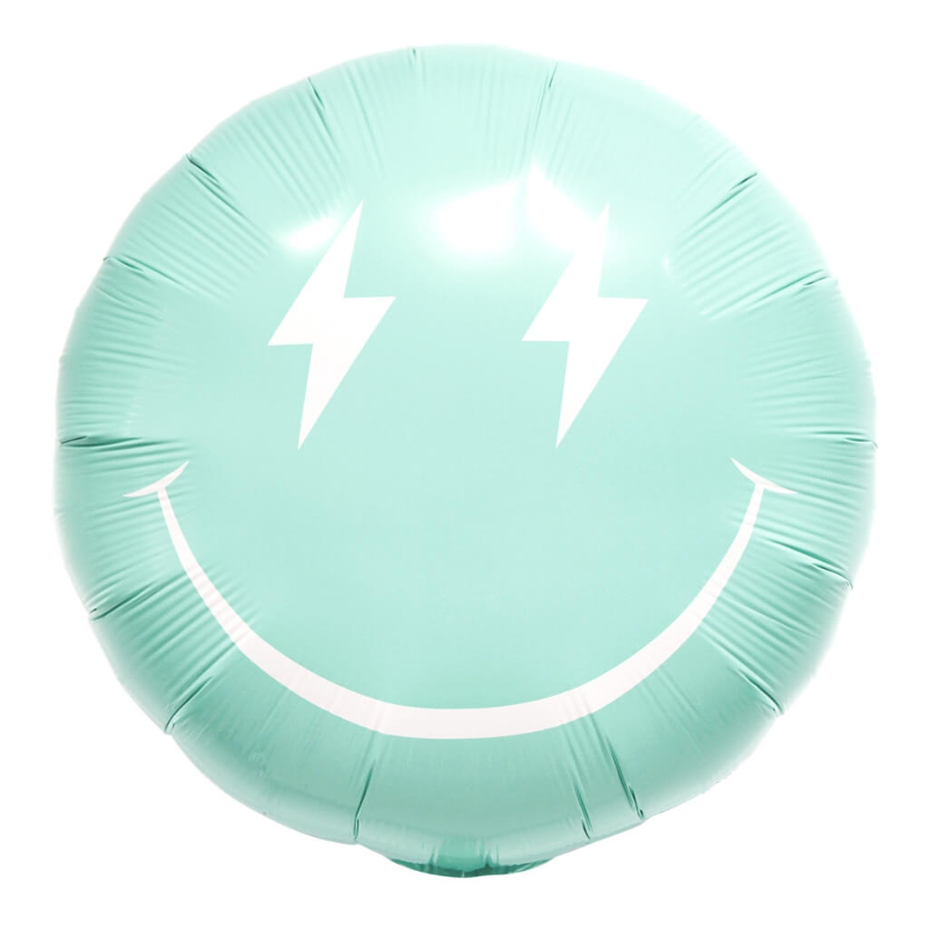 23-inch Large classic & lightning Smiling smiley Face Foil Balloon – Pastel & Metallic Colours