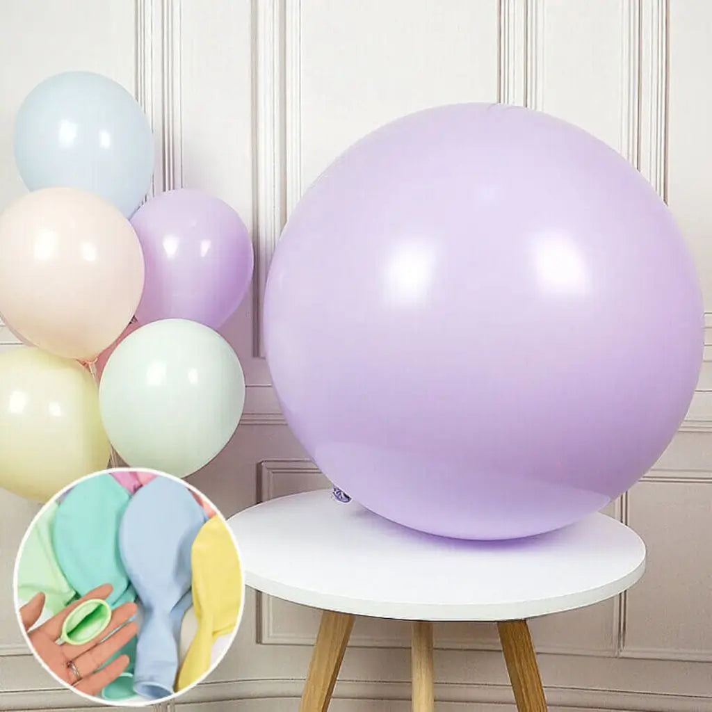 36 inch Jumbo Pastel Balloon with Tassel Tail Fringe (PASTEL PURPLE)