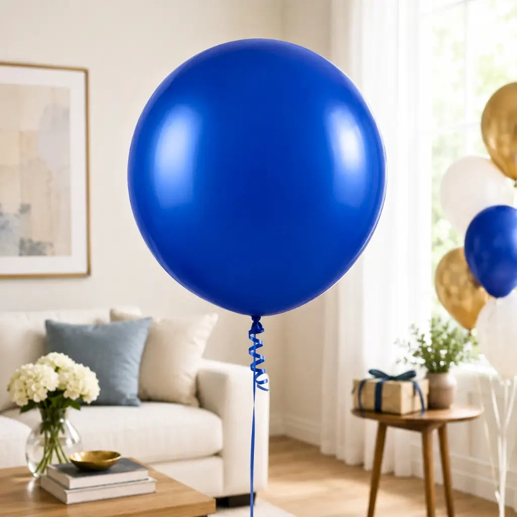 24-inch Round Dark Blue Latex Balloon