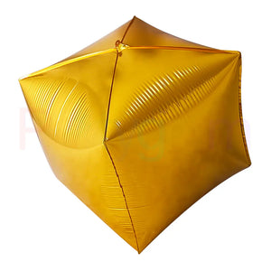 24" Jumbo 4D diamond six sided metallic gold Box Cube Shape Foil Balloon