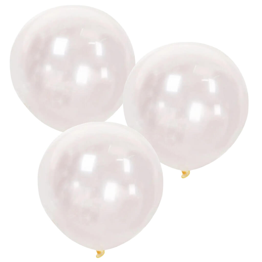 24-inch Jumbo Round Transparent Latex Balloons 3 pack