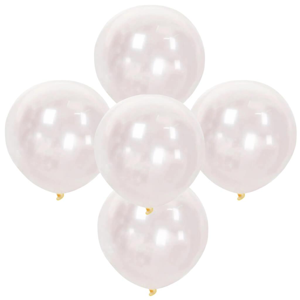 24-inch Jumbo Round Transparent Latex Balloons 5 pack