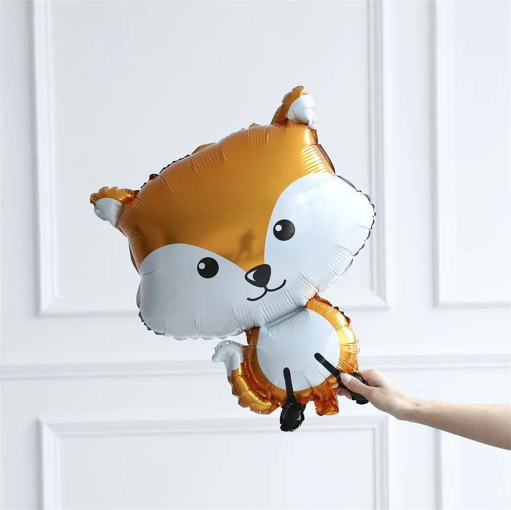 25" Orange Woodland Fox Shaped Foil Balloon