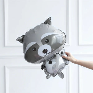 26 Inch Grey Woodland Racoon Animal Shaped Foil Balloon - Jungle Animal / Woodland Animal Themed Party Decorations