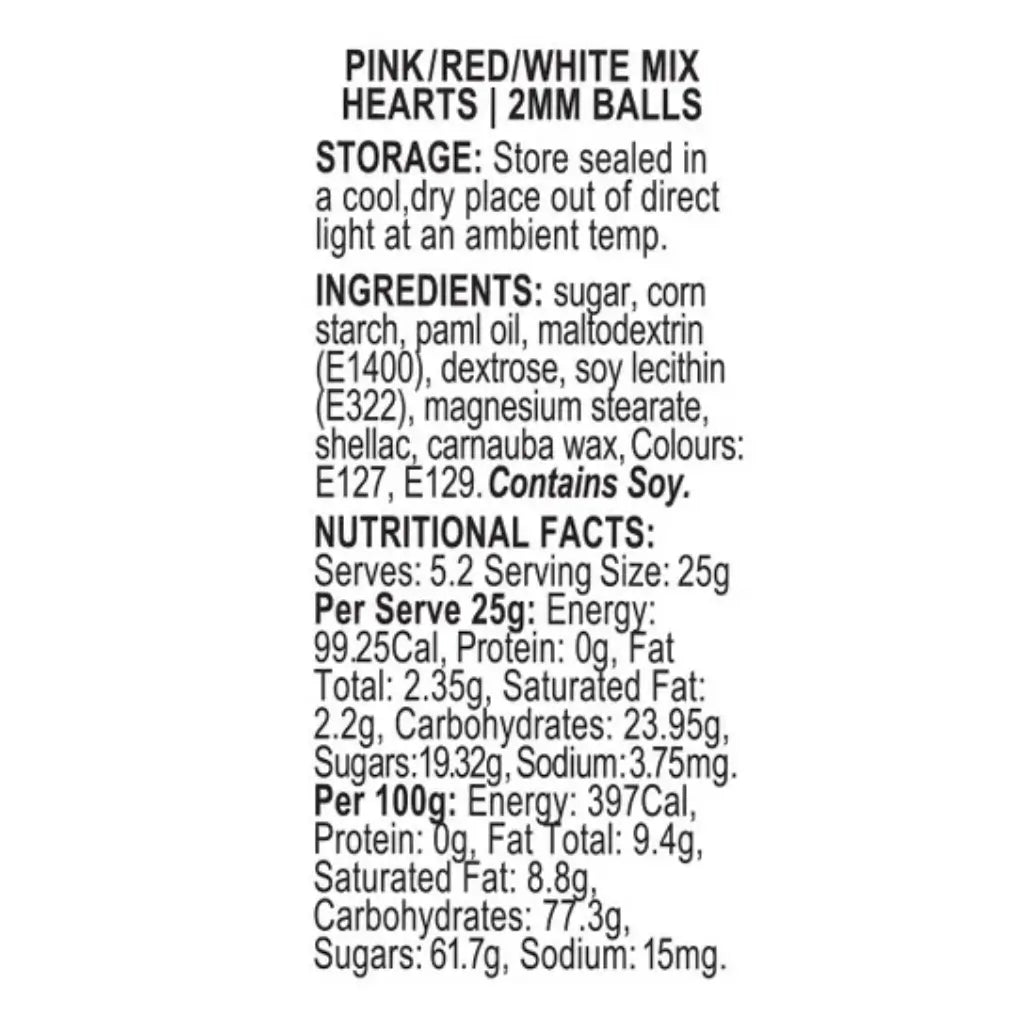 Romantic love heart cake decorating sprinkles ingredients