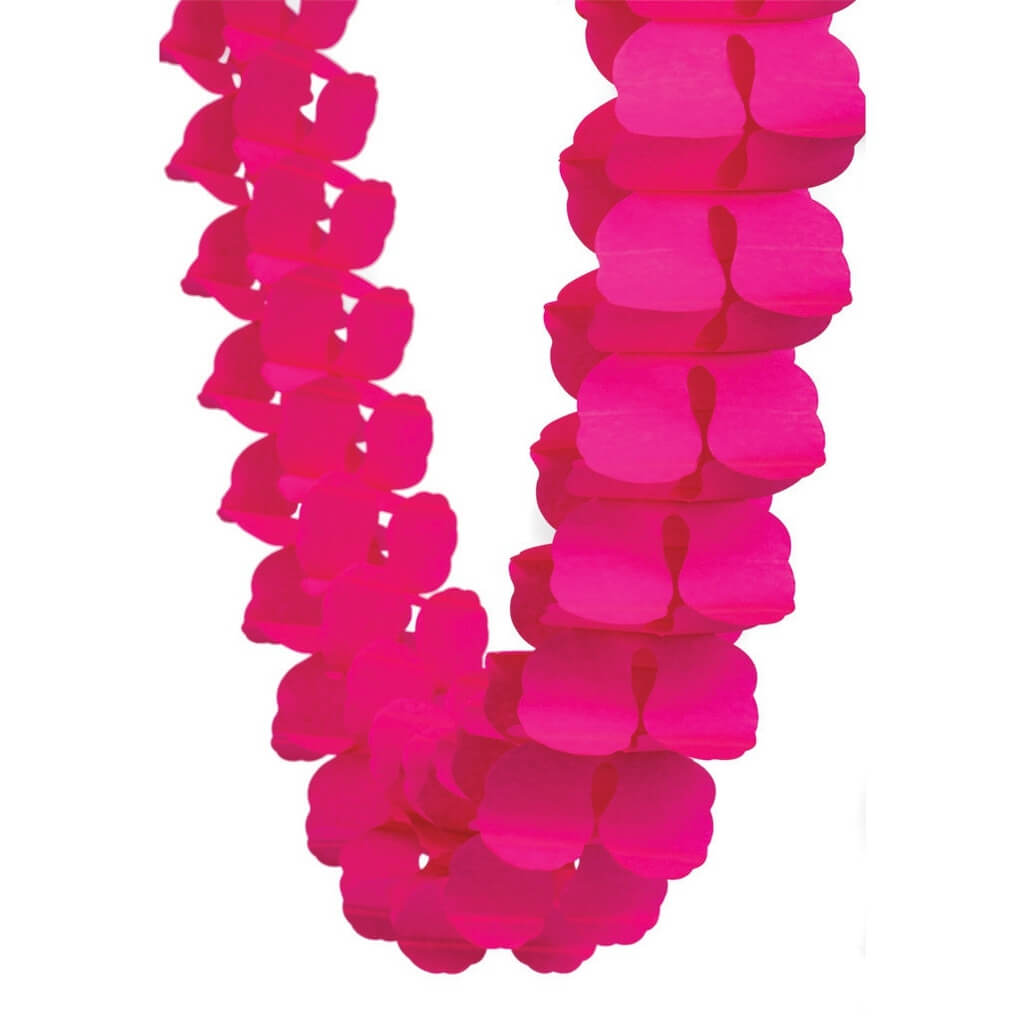 3.6m Four Leaf Clover Tissue Paper Garland - Hot Pink