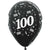 Metallic Black Age 100 Latex Balloons 30cm 25pk