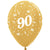 Metallic Gold Age 90 Latex Balloons 30cm 25pk