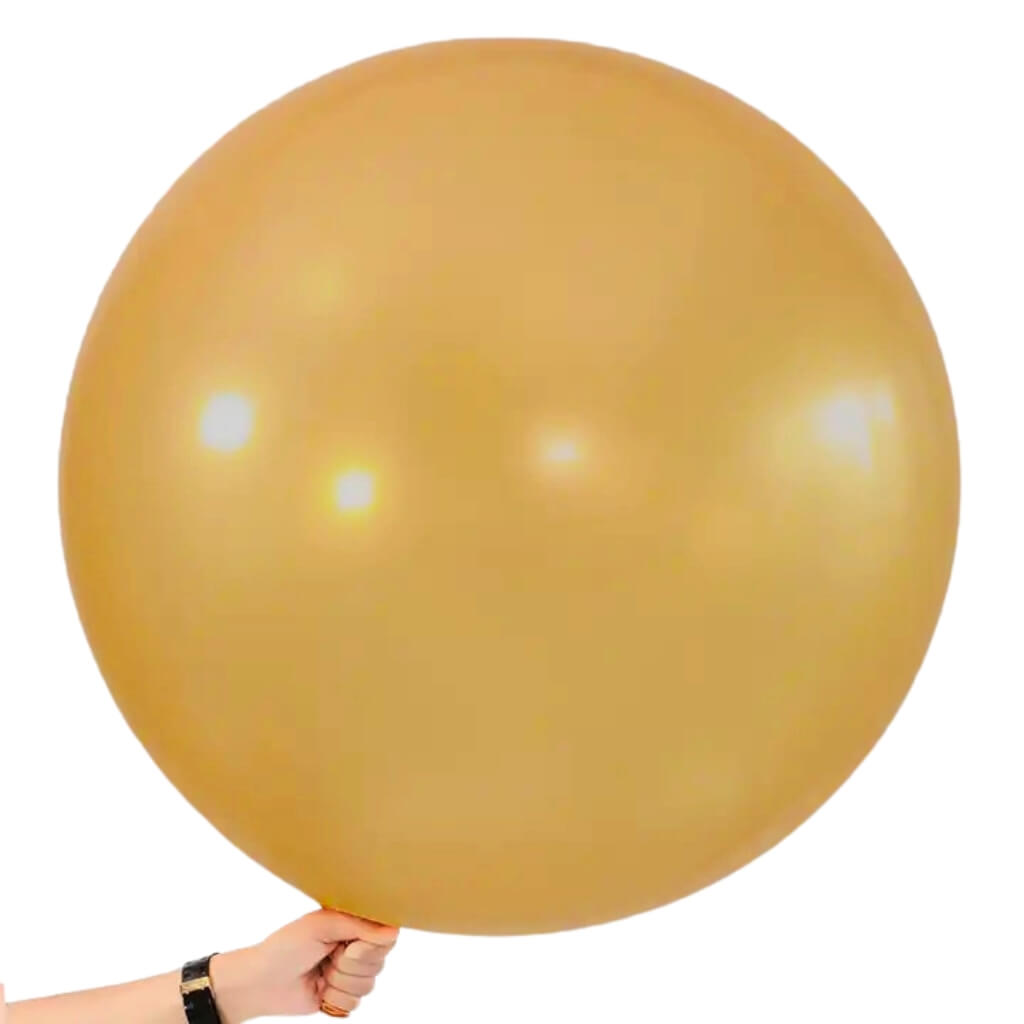 36-inch Jumbo Round Gold Latex Balloon