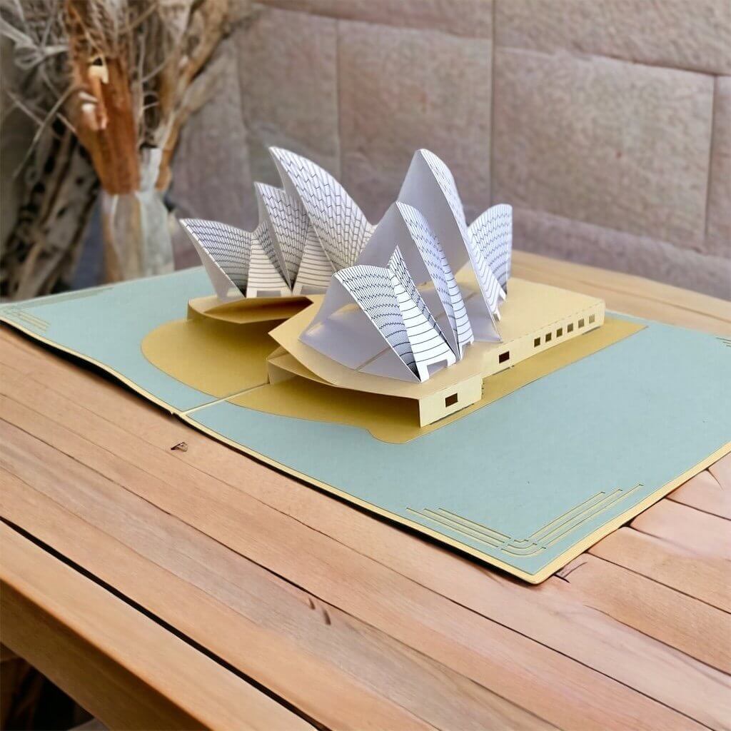 Handmade Sydney Opera House Australia 3D Pop Up Greeting Card - World Famous Building Pop Cards