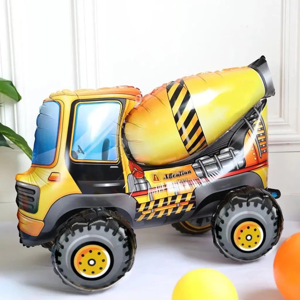 3D Standing Cement Mixer Truck air filled Foil Balloon
