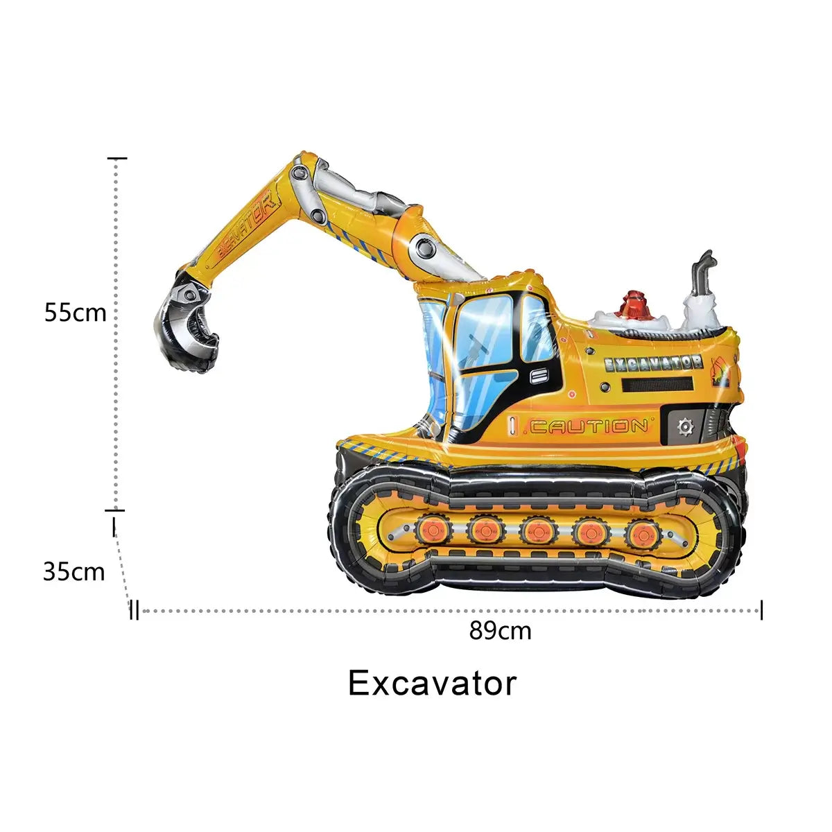 3D Standing Excavator digger  Truck air filled Foil Balloon