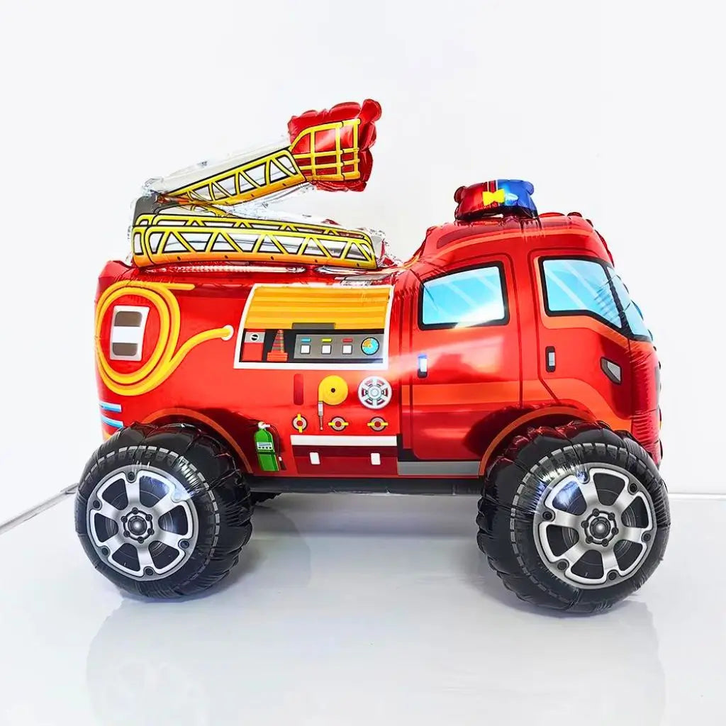 3D Standing Fire Engine Truck Foil Balloon