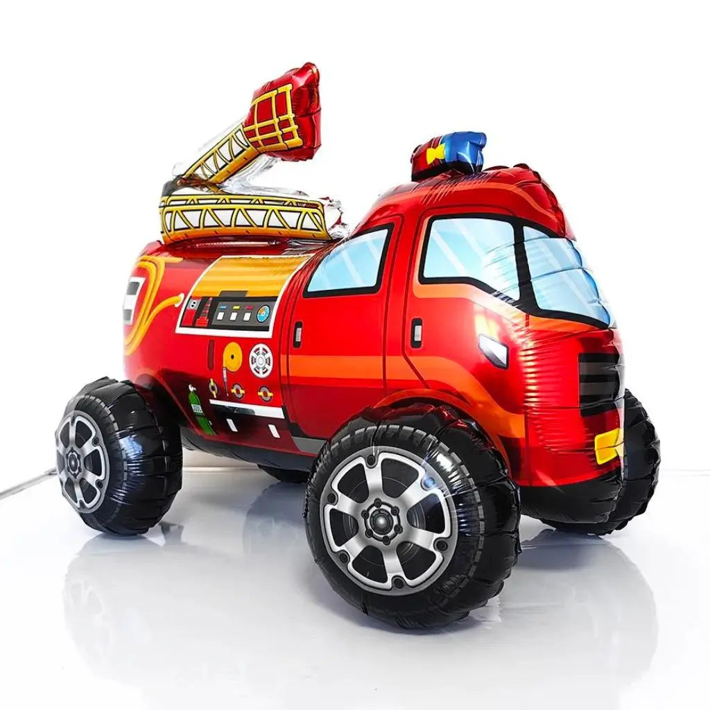 3D Standing Fire Engine Truck Foil Balloon