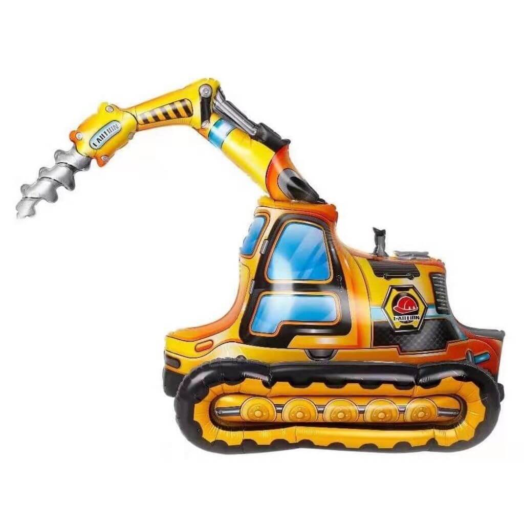3D Freestanding Drill Excavator Foil Balloon