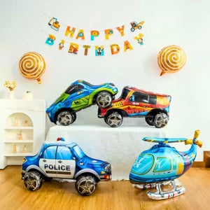 3D freestanding Orange Monster Truck Foil Balloon