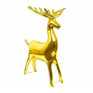 Giant 3D Standing Gold Reindeer Foil Balloon Christmas Decorations