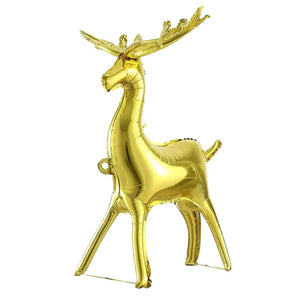 Giant 3D Standing Gold Reindeer Foil Balloon Christmas Decorations