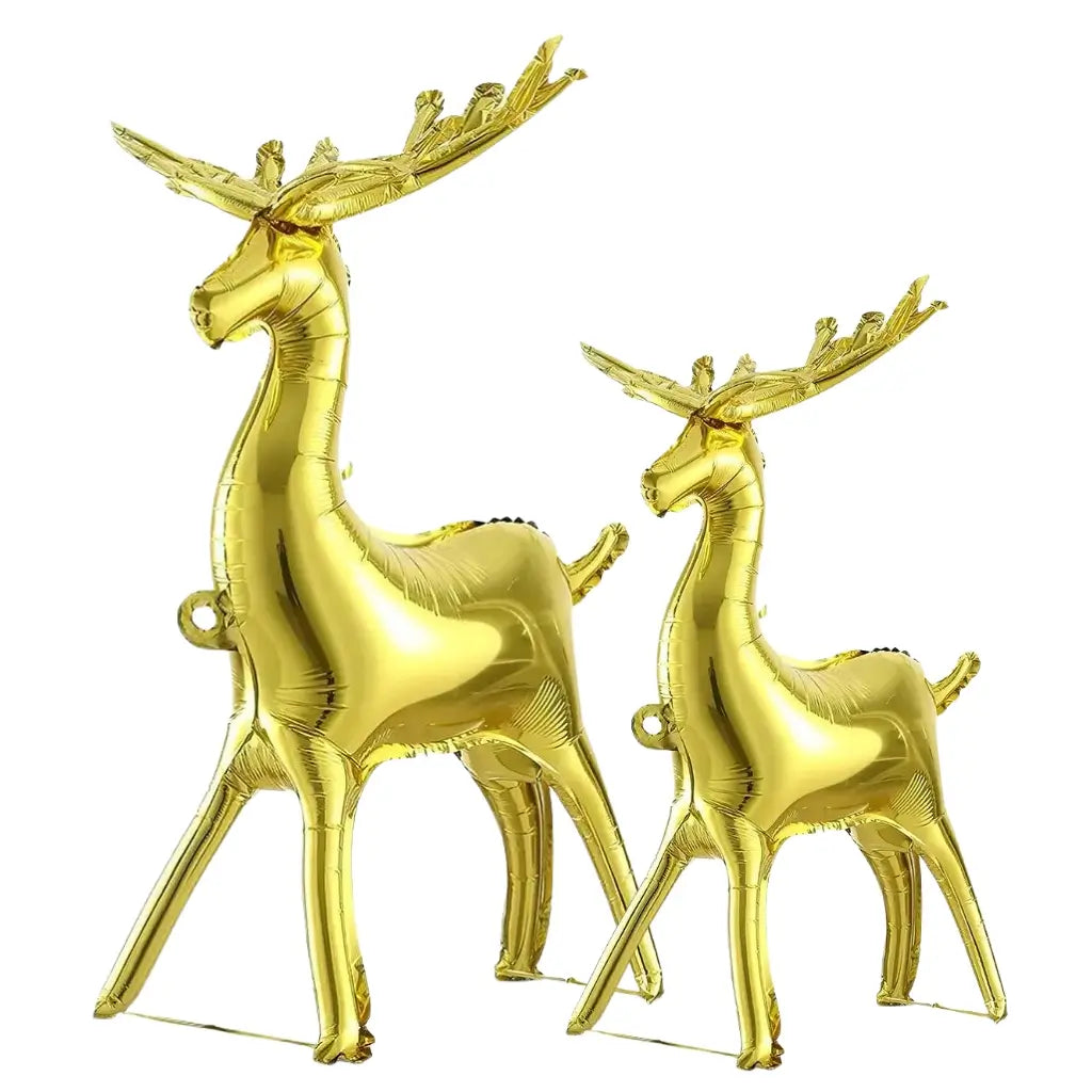 Giant 3D Standing Gold Reindeer Foil Balloon Christmas Decorations