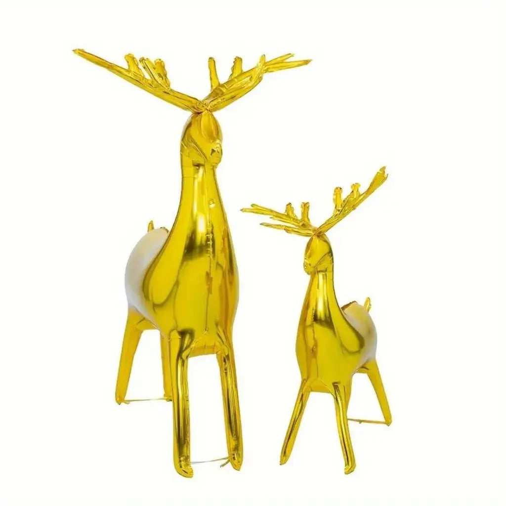 Giant 3D Standing Gold Reindeer Foil Balloon Christmas Decorations