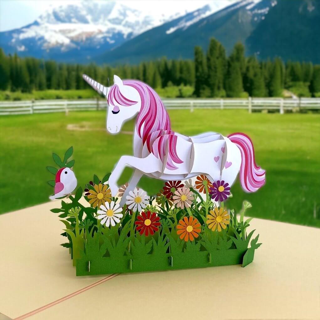 My Fairy Garden Unicorn Pop Up Card - Pink Cover