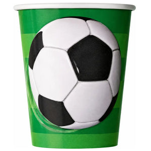 3D Soccer Ball Paper Cups 270ml 8 Pack