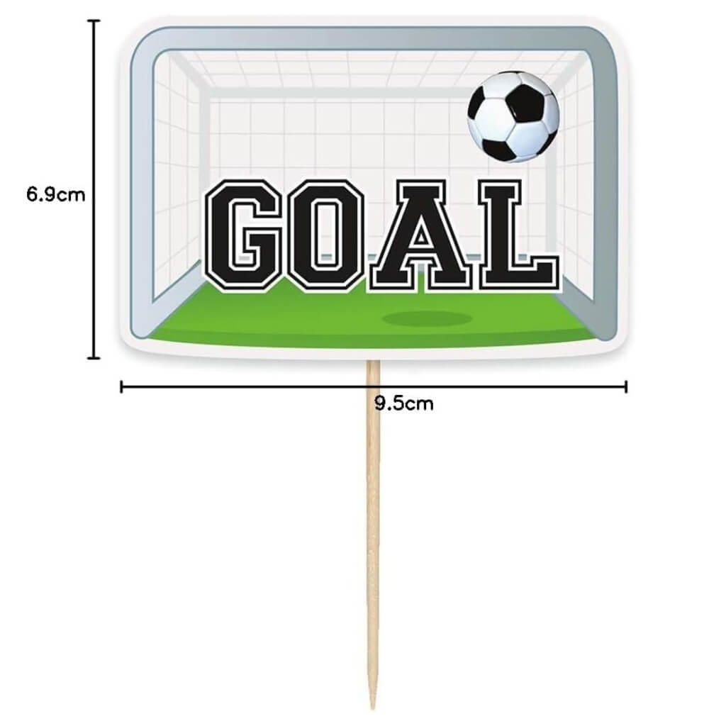 3D Soccer Cupcake Toppers picks 6pk boys sports football party cake decorations