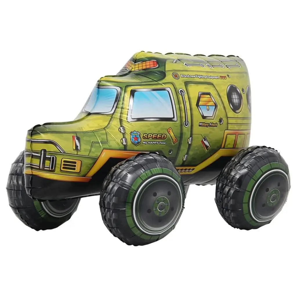 3D Standing Camouflage Army Truck Foil Balloon