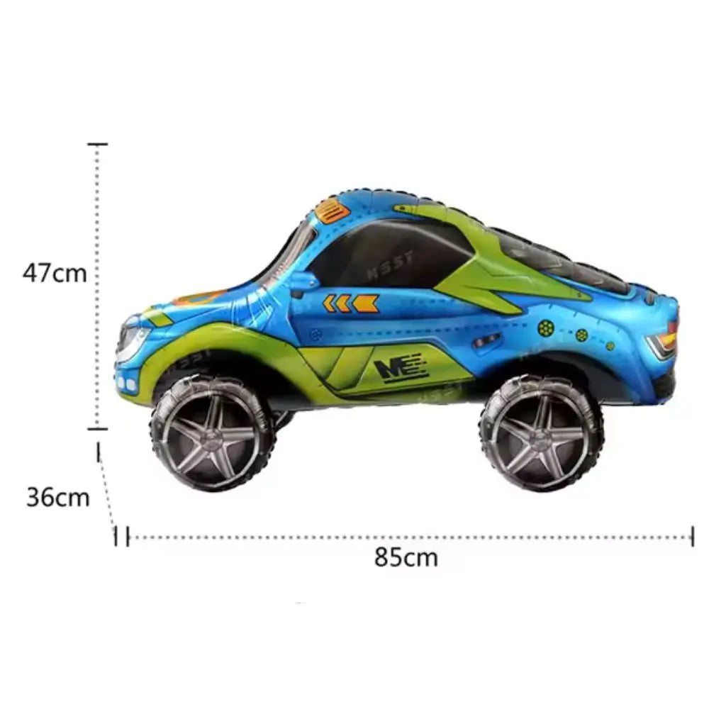 3D Standing Blue Racing Car Foil Balloon