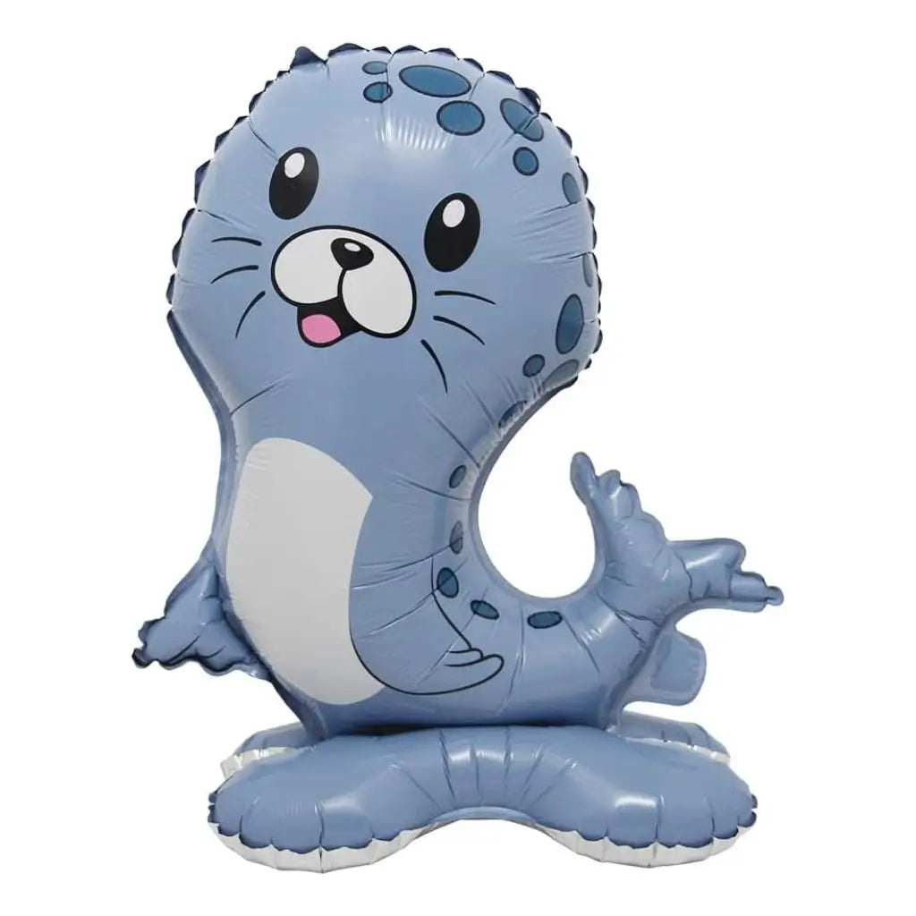 3D Standing Blue Seal Foil Balloon