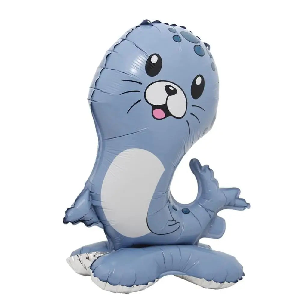 3D Standing Blue Seal Foil Balloon