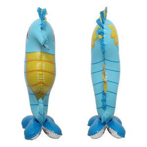 3D Standing blue yellow Seahorse Foil Balloon