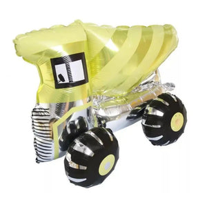 3D Standing Yellow Dump Truck Foil Balloon