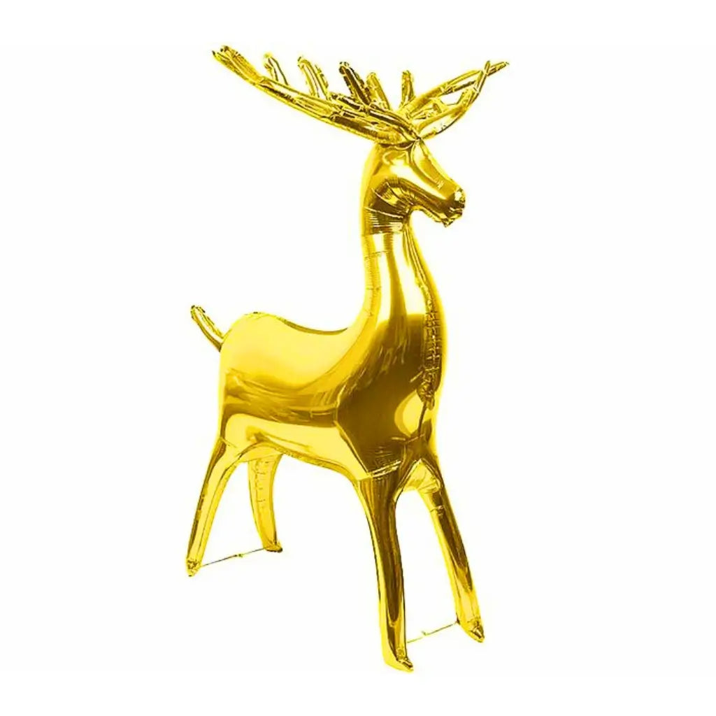 Giant 3D Standing Gold Reindeer Foil Balloon