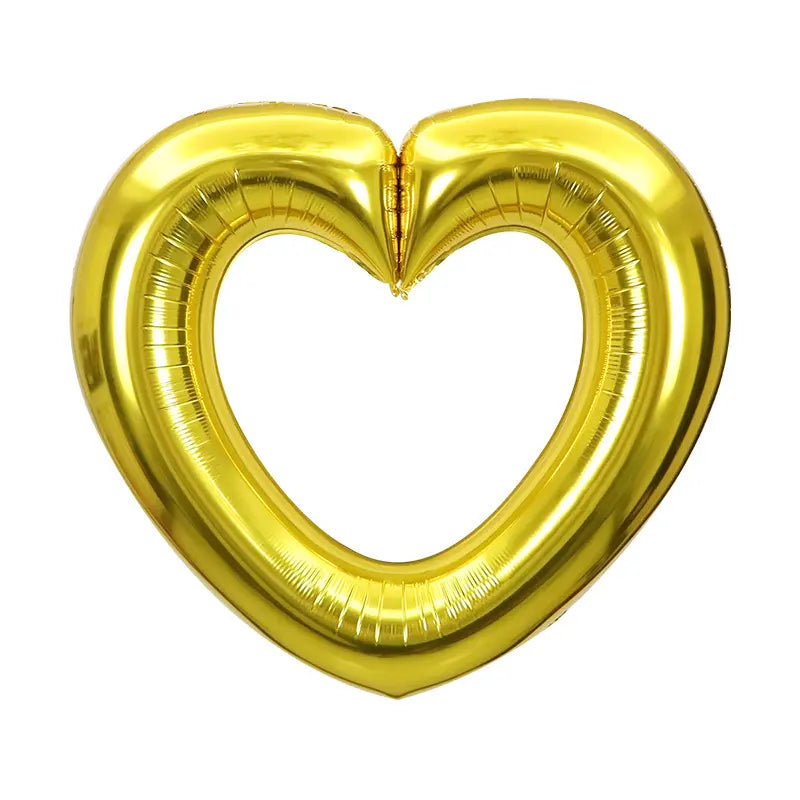 40-inch Jumbo Gold Hollow Heart Foil Balloon