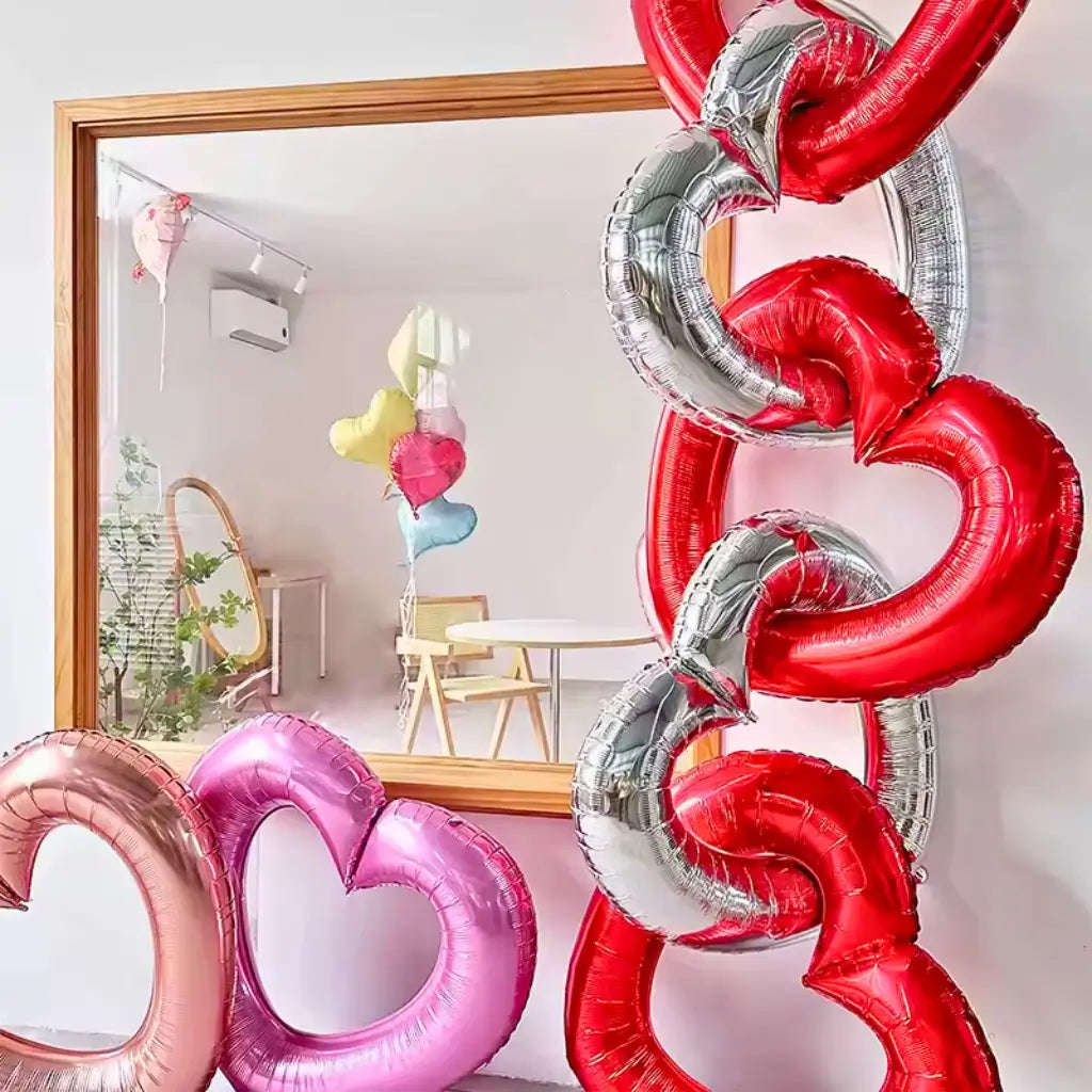 40-inch Jumbo Rose Gold Hollow Heart Foil Balloon