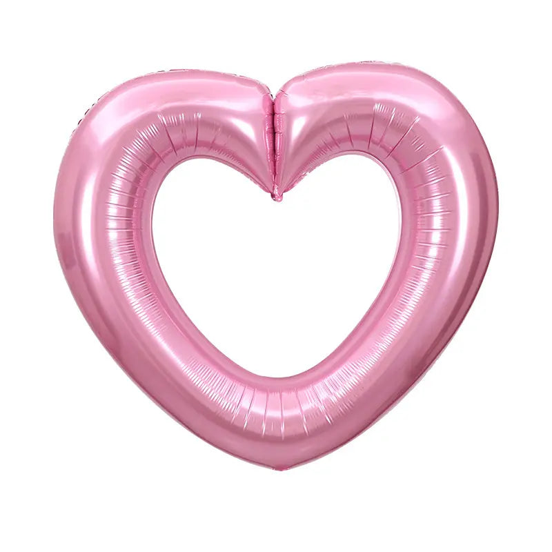 40-inch Jumbo Pink Hollow Heart Foil Balloon