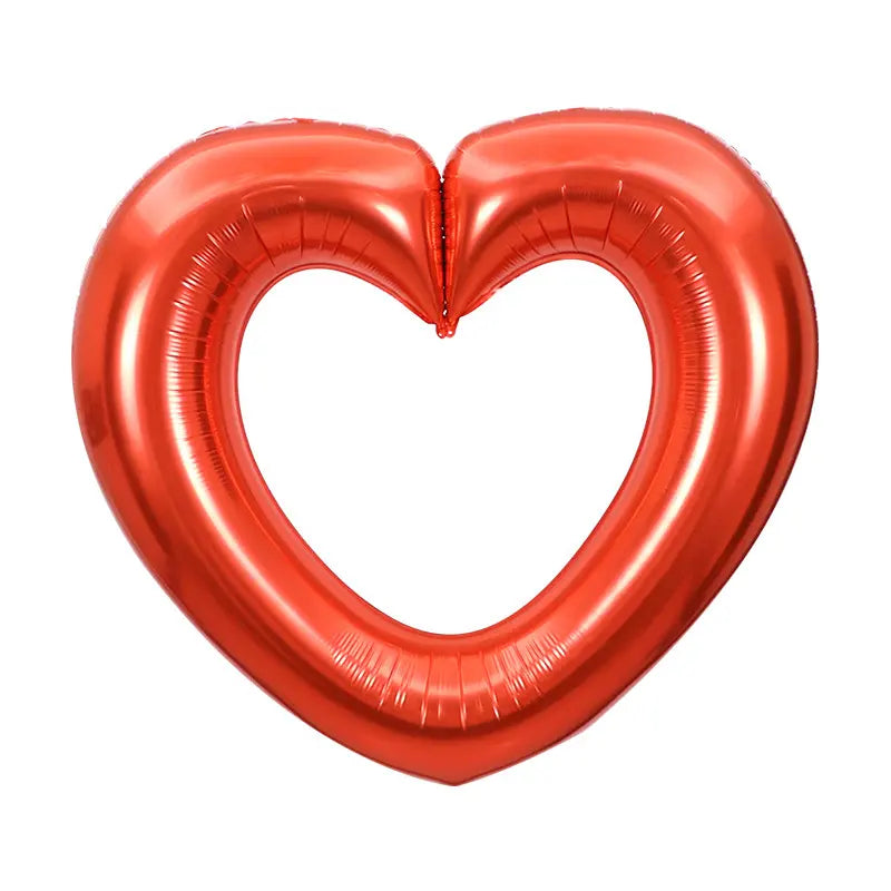40-inch Jumbo Red Hollow Heart Foil Balloon