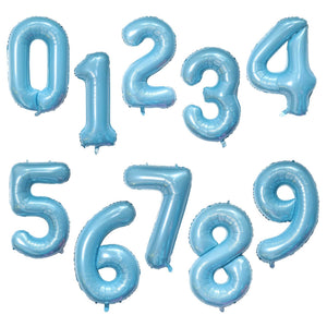 40-inch Jumbo Pastel Blue Number 0-9 Helium Foil Balloon