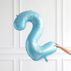 40-inch Jumbo Pastel Blue Number 2 Foil Balloon