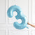 40" Jumbo Pastel Blue Number 3 Foil Balloon