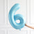 40" Jumbo Pastel Blue Number 6 Foil Balloon