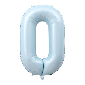 40-inch Jumbo Matte Blue Number 0 Foil Balloon