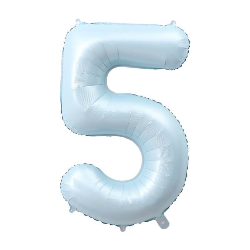 40-inch Jumbo Matte Blue Number 5 Foil Balloon