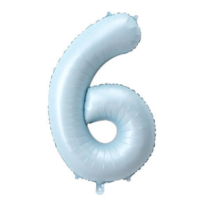 40-inch Jumbo Matte Blue Number 6 Foil Balloon