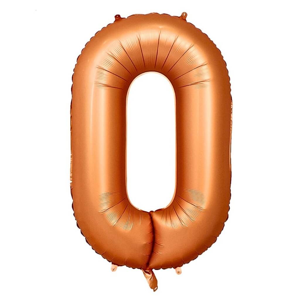 40 inch matte orange number 0 foil balloon